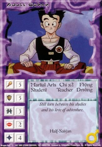 Scan of 'Adult Gohan' Ani-Mayhem card