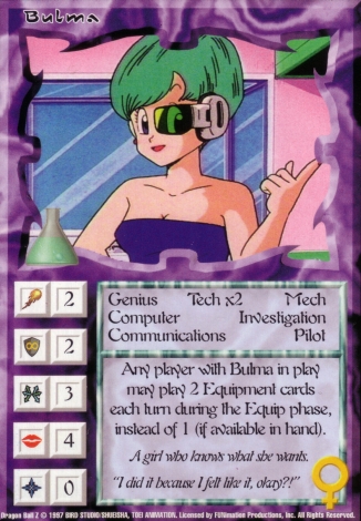 Scan of final 'Bulma' Ani-Mayhem card