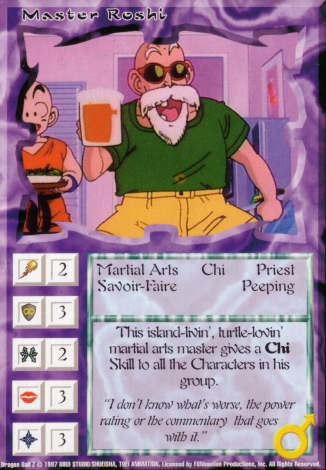 Scan of final 'Master Roshi' Ani-Mayhem card