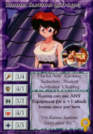 Scan of 'Ranma Saotome (girl type)' Ani-Mayhem card