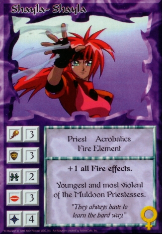 Scan of 'Shayla-Shayla' Ani-Mayhem card
