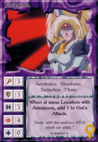 Scan of 'Unipuma' Ani-Mayhem card