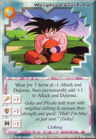 Scan of 'Weighted Clothing' Ani-Mayhem card