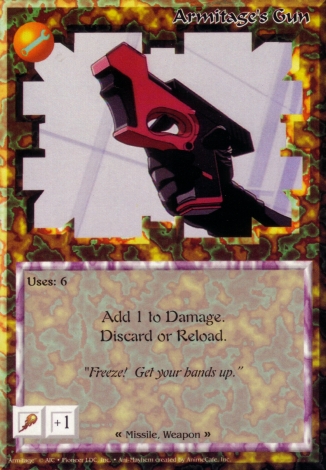 Scan of 'Armitage's Gun' Ani-Mayhem card