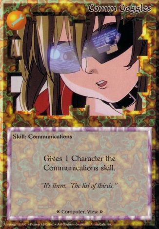 Scan of 'Comm Goggles' Ani-Mayhem card