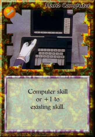 Scan of 'Hand Computer' Ani-Mayhem card