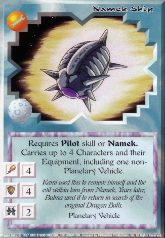 Scan of 'Namek Ship' Ani-Mayhem card