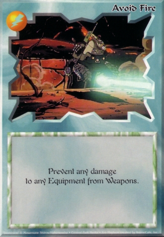 Scan of 'Avoid Fire' Ani-Mayhem card