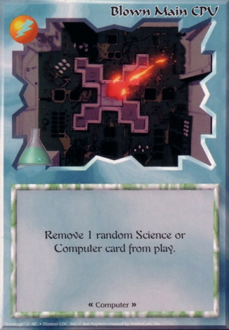 Scan of 'Blown Main CPU' Ani-Mayhem card