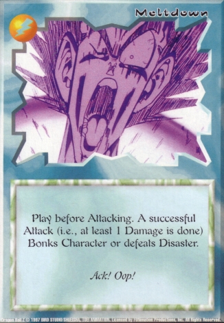 Scan of 'Meltdown' Ani-Mayhem card