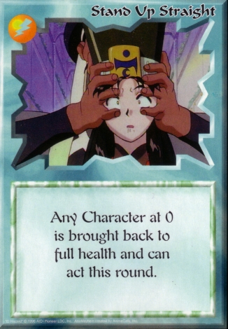 Scan of 'Stand Up Straight' Ani-Mayhem card