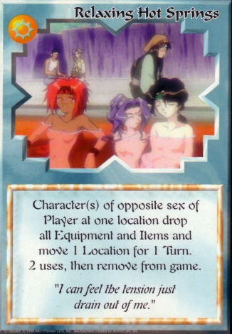 Scan of 'Relaxing Hot Springs' Ani-Mayhem card