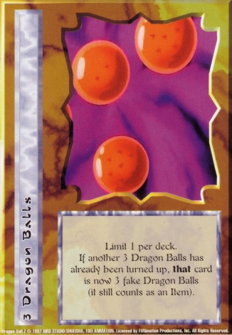 Scan of '3 Dragon Balls' Ani-Mayhem card