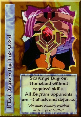 Scan of 'Bugrom Big Raid Medal' Ani-Mayhem card