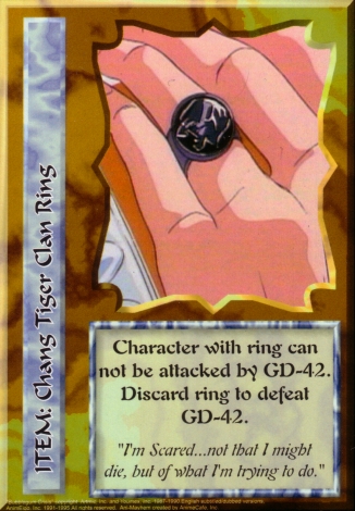Scan of 'Chang Tiger Clan Ring' Ani-Mayhem card