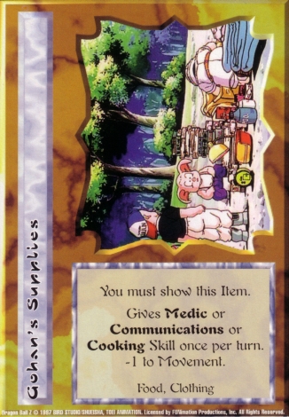 Scan of 'Gohan's Supplies' Ani-Mayhem card