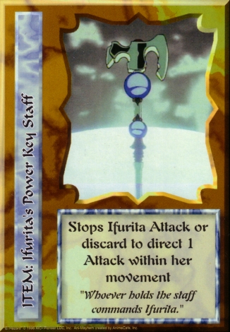 Scan of 'Ifurita's Power Key Staff' Ani-Mayhem card
