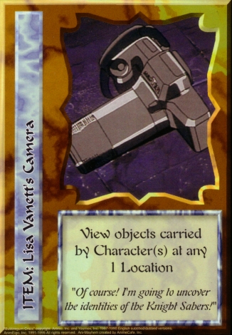 Scan of 'Lisa Vanett's Camera' Ani-Mayhem card