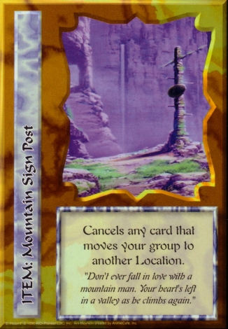 Scan of 'Mountain Sign Post' Ani-Mayhem card