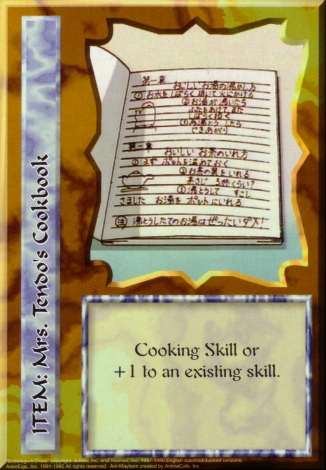 Scan of 'Mrs. Tendo's Cookbook' Ani-Mayhem card