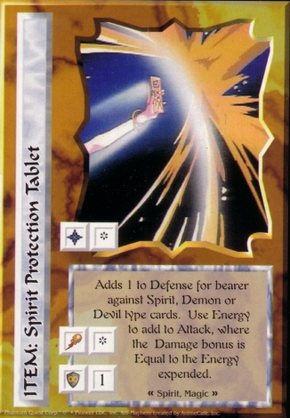 Scan of 'Spirit Protection Tablet' Ani-Mayhem card