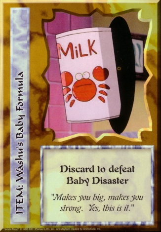 Scan of 'Washu's Baby Formula' Ani-Mayhem card