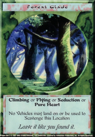 Scan of final 'Forest Glade' Ani-Mayhem card