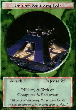 Scan of 'Genom Military Lab' Ani-Mayhem card