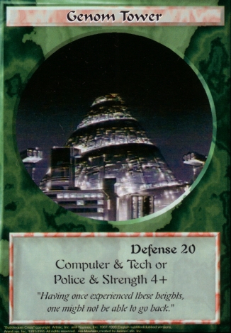 Scan of 'Genom Tower' Ani-Mayhem card