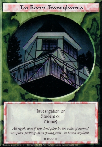 Scan of 'Tea Room Transylvania' Ani-Mayhem card