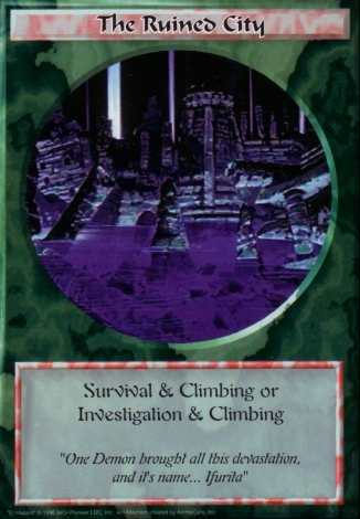 Scan of 'The Ruined City' Ani-Mayhem card