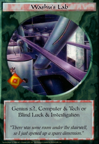 Scan of 'Washu's Lab' Ani-Mayhem card