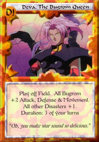 Scan of 'Deva, The Bugrom Queen' Ani-Mayhem card