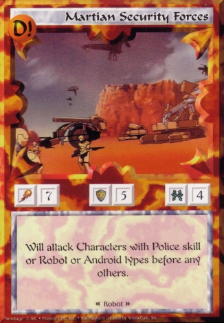 Scan of 'Martian Security Forces' Ani-Mayhem card