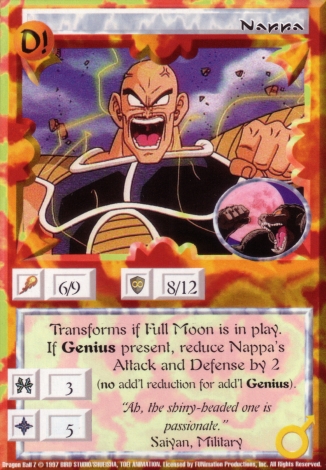 Scan of 'Nappa' Ani-Mayhem card