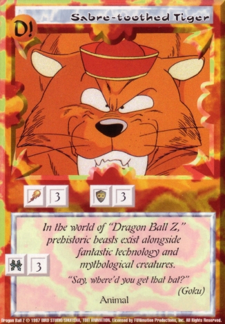 Scan of 'Sabre-toothed Tiger' Ani-Mayhem card