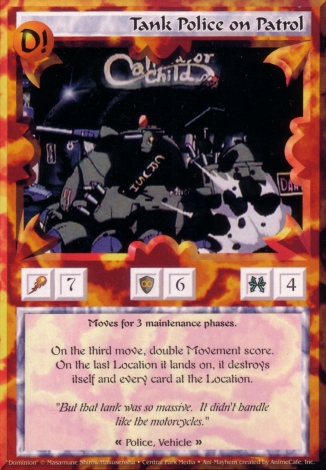 Scan of 'Tank Police on Patrol' Ani-Mayhem card