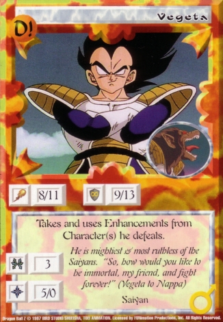 Scan of 'Vegeta' Ani-Mayhem card