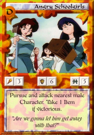 Scan of 'Angry Schoolgirls' Ani-Mayhem card