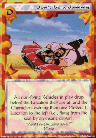 Scan of 'Don't be a dummy' Ani-Mayhem card