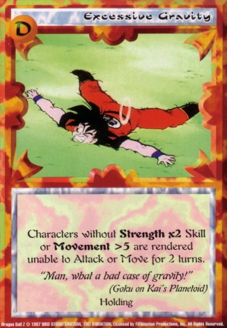 Scan of 'Excessive Gravity' Ani-Mayhem card