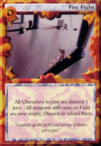 Scan of 'Fire Fight' Ani-Mayhem card