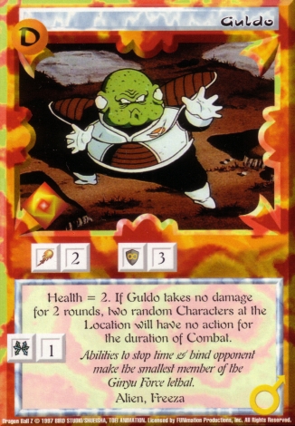 Scan of final 'Guldo' Ani-Mayhem card