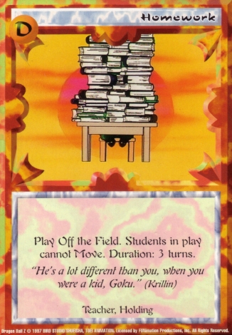 Scan of final 'Homework' Ani-Mayhem card