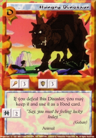 Scan of final 'Hungry Dinosaur' Ani-Mayhem card