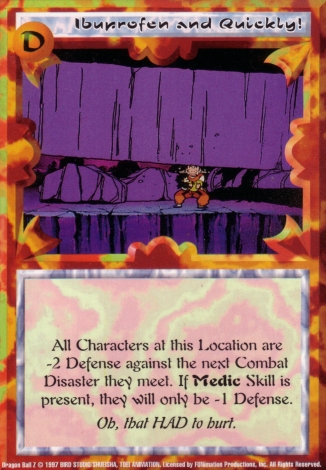 Scan of 'Ibuprofen And Quickly!' Ani-Mayhem card