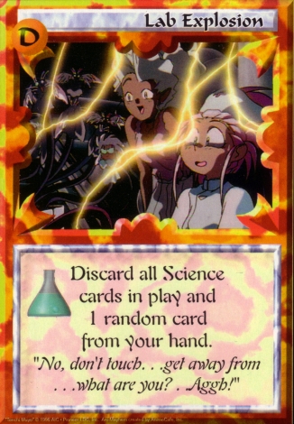 Scan of 'Lab Explosion' Ani-Mayhem card