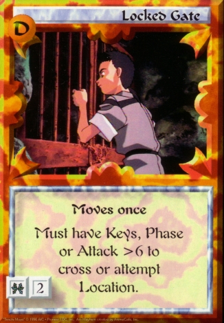 Scan of 'Locked Gate' Ani-Mayhem card