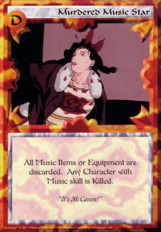 Scan of 'Murdered Music Star' Ani-Mayhem card