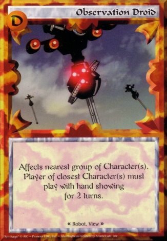 Scan of 'Observation Droid' Ani-Mayhem card